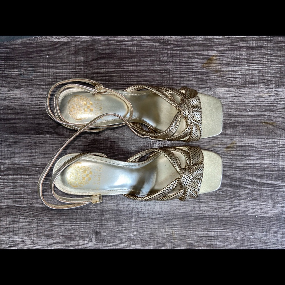 Vince Camuto gold heel sandals